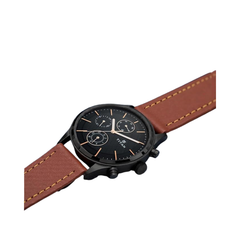 Men’s Black Leather Strap Analog Watch | Elegant White Dial Premium Wrist Watch