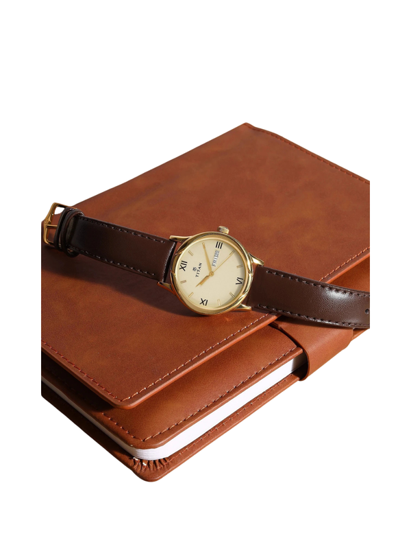 Men’s Black Dial Metal Strap Wrist Watch