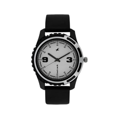Men’s Black Leather Strap Analog Watch | White Dial Premium Classic Wrist Watch