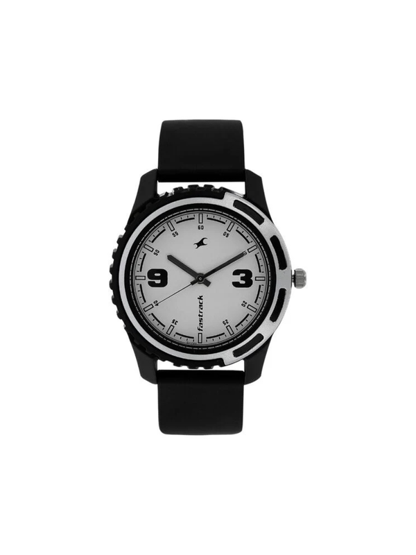 Men’s Black Leather Strap Analog Watch | White Dial Premium Classic Wrist Watch