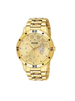Men’s Golden Dial Metal Strap Wrist Watch