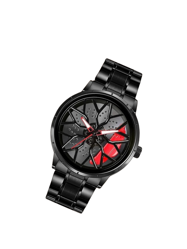 Men’s Black Dial Metal Strap Wrist Watch