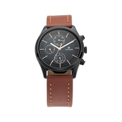 Men’s Black Leather Strap Analog Watch | Elegant White Dial Premium Wrist Watch