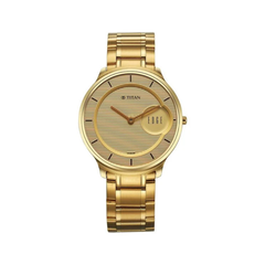 Men’s Gold Tone Analog Watch with Champagne Dial | Premium Stainless Steel Wrist Watch