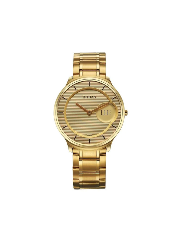 Men’s Gold Tone Analog Watch with Champagne Dial | Premium Stainless Steel Wrist Watch