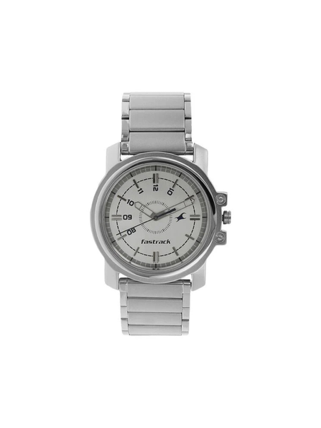 Men’s Silver Stainless Steel Analog Watch | Premium Black Dial Stylish Wrist Watch