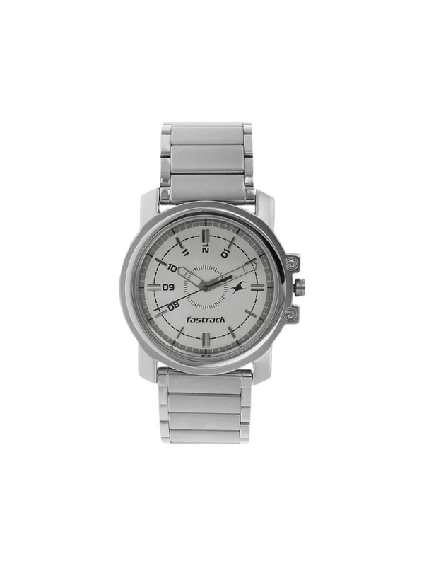 Men’s Silver Stainless Steel Analog Watch | Premium Black Dial Stylish Wrist Watch