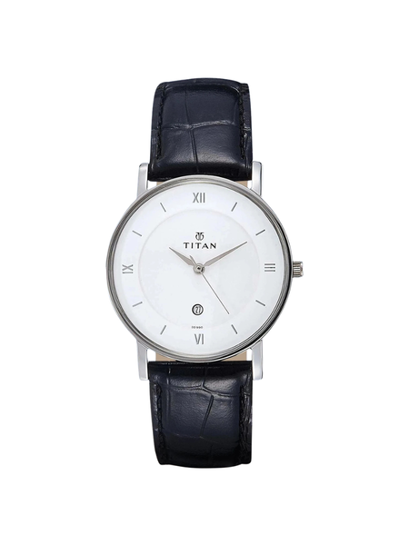 Men’s Brown Leather Strap Analog Watch | White Dial Classic Premium Wrist Watch