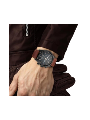 Men’s Black Leather Strap Analog Watch | Elegant White Dial Premium Wrist Watch