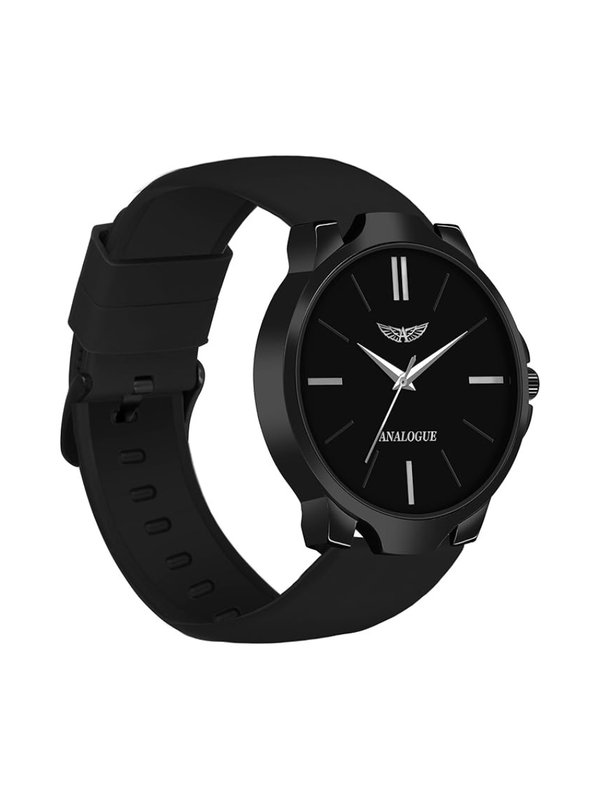 Boys Black Dial Silicone Strap Wrist Watch