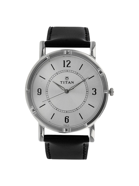 Men’s Brown Leather Strap Analog Watch | Classic Silver Dial Premium Wrist Watch
