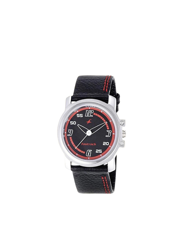 Men’s Black Leather Strap Analog Watch | Stylish White Dial Premium Wrist Watch