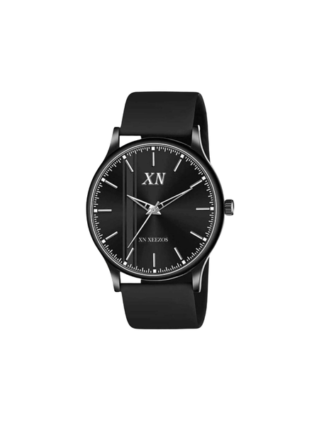 Men’s Black Dial Watch – Square Case, Black Stainless Steel Strap