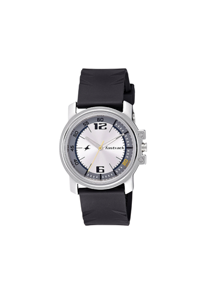 Men’s Silver Stainless Steel Analog Watch | Premium Black Dial Elegant Wrist Watch