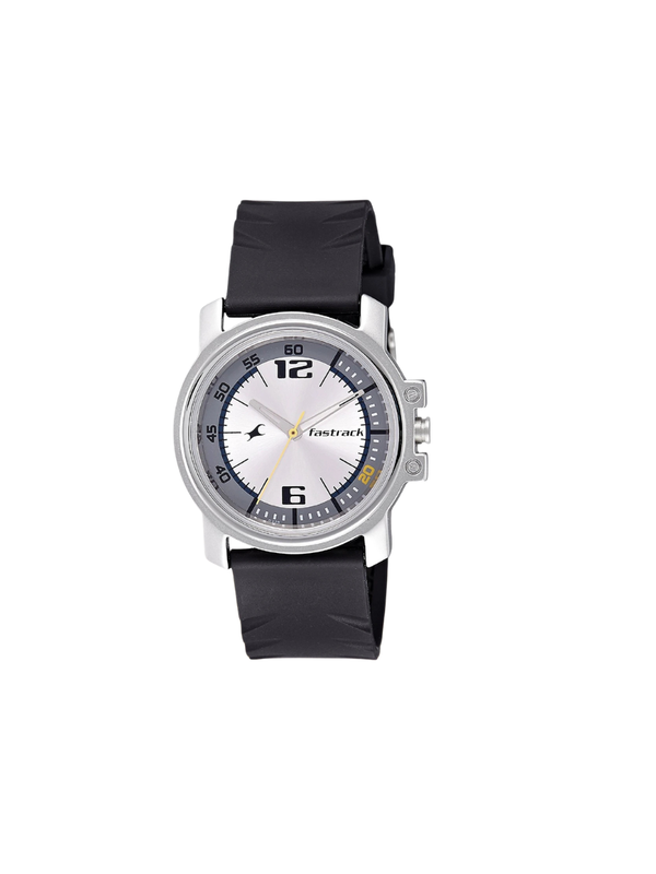Men’s Silver Stainless Steel Analog Watch | Premium Black Dial Elegant Wrist Watch