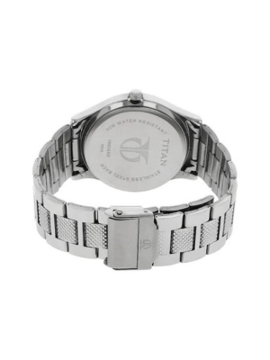 Men’s Silver Stainless Steel Analog Watch | Blue Dial Premium Stylish Wrist Watch