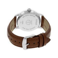 Men’s Brown Leather Strap Analog Watch | Silver Dial Classic Premium Wrist Watch