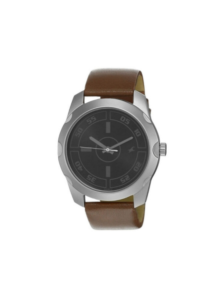 Men’s Brown Leather Strap Analog Watch | White Dial Premium Classic Wrist Watch