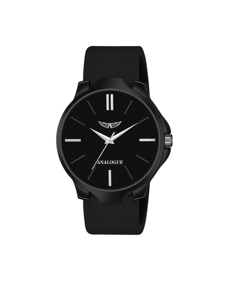 Boys Black Dial Silicone Strap Wrist Watch