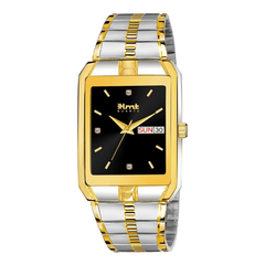 Men’s Black Dial Metal Strap Wrist Watch