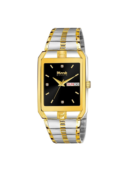 Men’s Black Dial Metal Strap Wrist Watch