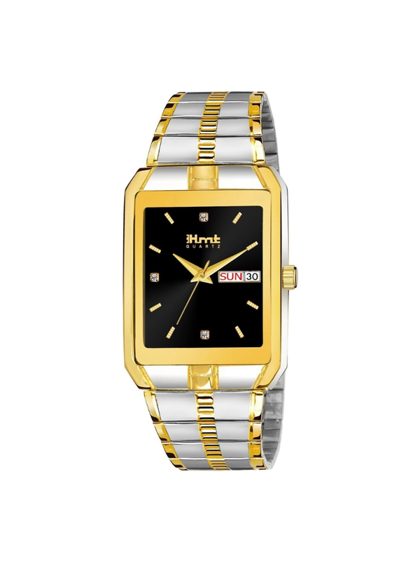 Men’s Black Dial Metal Strap Wrist Watch