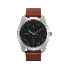 Men’s Brown Leather Strap Analog Watch | White Dial Premium Classic Wrist Watch