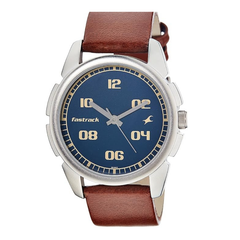 Men’s Brown Leather Strap Analog Watch | White Dial Premium Classic Wrist Watch