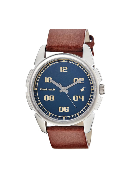 Men’s Brown Leather Strap Analog Watch | White Dial Premium Classic Wrist Watch