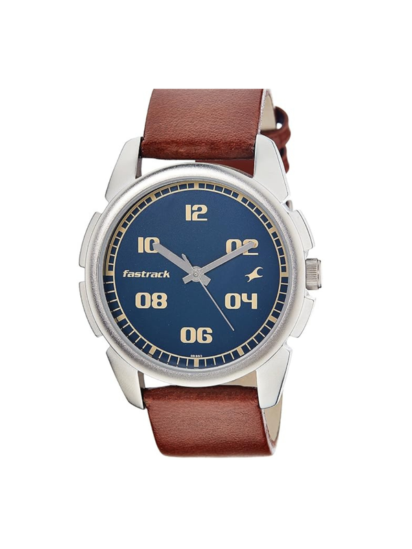 Men’s Brown Leather Strap Analog Watch | White Dial Premium Classic Wrist Watch