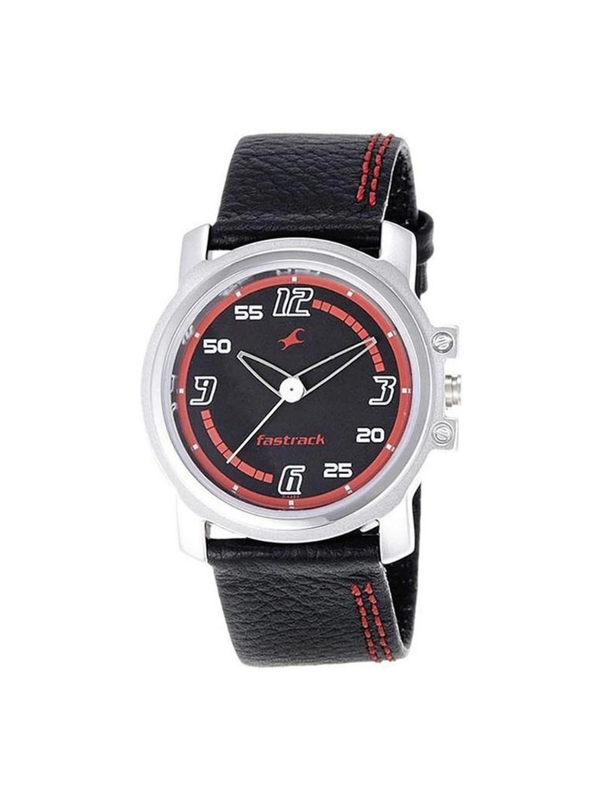Men’s Black Leather Strap Analog Watch | Stylish White Dial Premium Wrist Watch