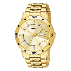Men’s Golden Dial Metal Strap Wrist Watch