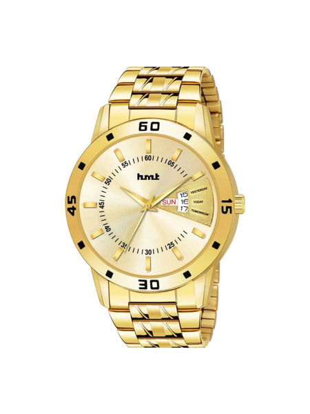 Men’s Golden Dial Metal Strap Wrist Watch