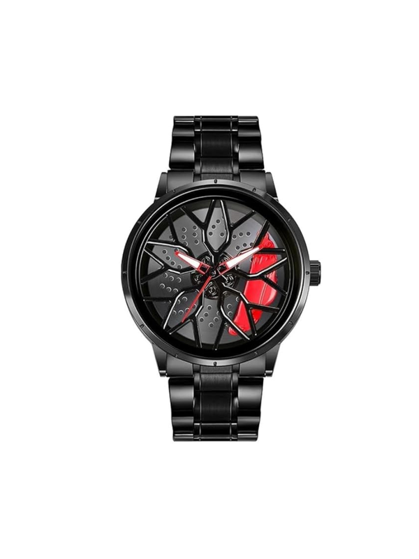 Men’s Black Dial Metal Strap Wrist Watch