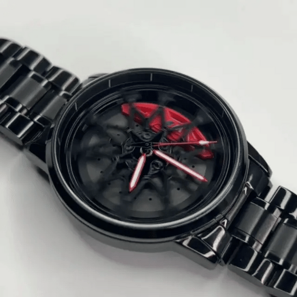 Men’s Black Dial Metal Strap Wrist Watch