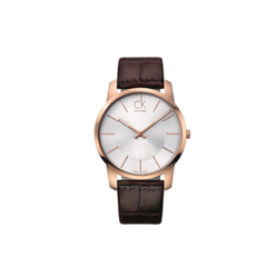 Men’s Premium Watch – Silver Dial, Brown Leather Strap, Rose Gold Case