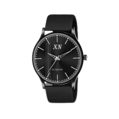Men’s Black Dial Watch – Square Case, Black Stainless Steel Strap